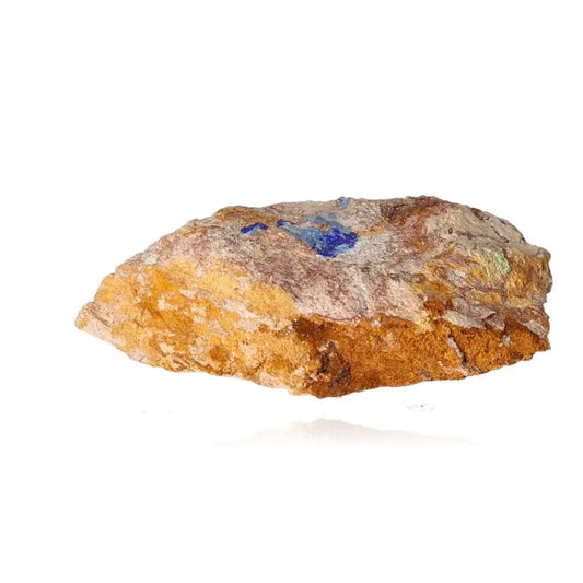 Raw azurite mineral showcasing deep blue hues and natural copper patterns, ideal for mental clarity and personal growth.