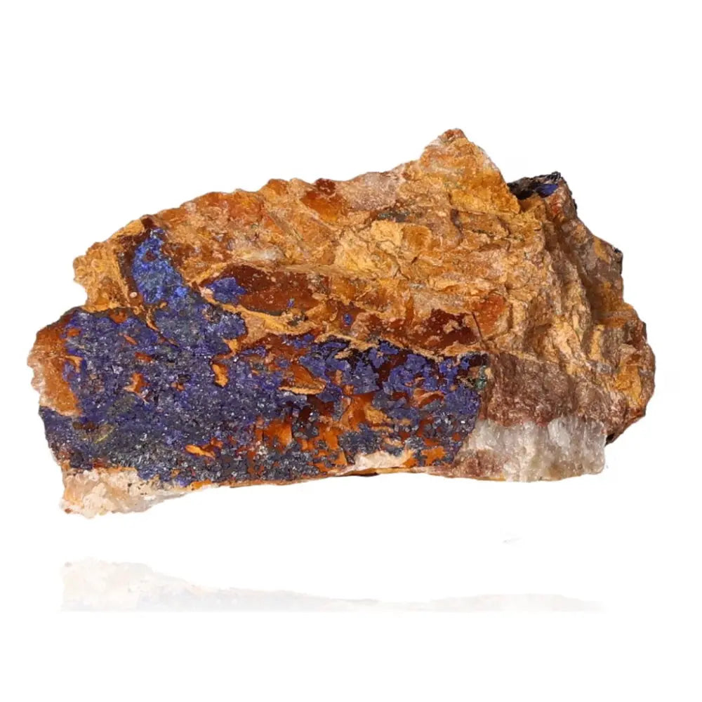 Azurite specimen showcasing deep blue hues and copper patterns, ideal for enhancing mental clarity and self-awareness