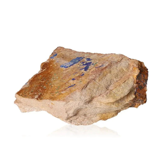 Azurite mineral displaying deep blue hues and unique patterns, ideal for mental clarity, personal growth, and spiritual journeys.
