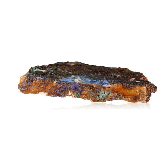 Azurite crystal showcasing deep blue hues, known for boosting mental clarity and focus, perfect for collectors and spiritual enthusiasts.