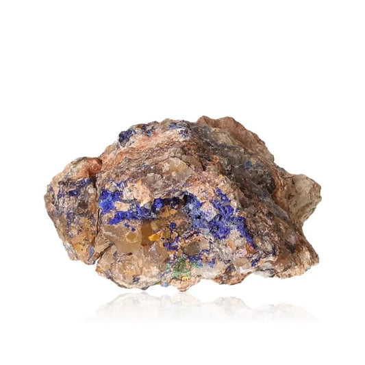 Natural Azurite mineral, showcasing deep blue hues and unique patterns, ideal for collectors and spiritual seekers.