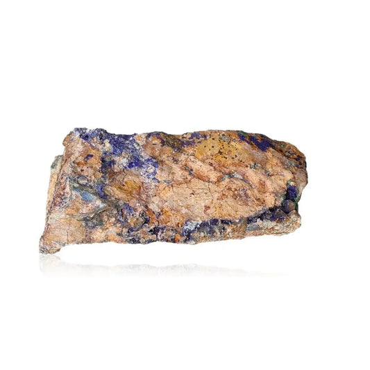 Azurite mineral showcasing deep blue hues and unique patterns, ideal for mental clarity, personal growth, collectors, and spiritual journeys.