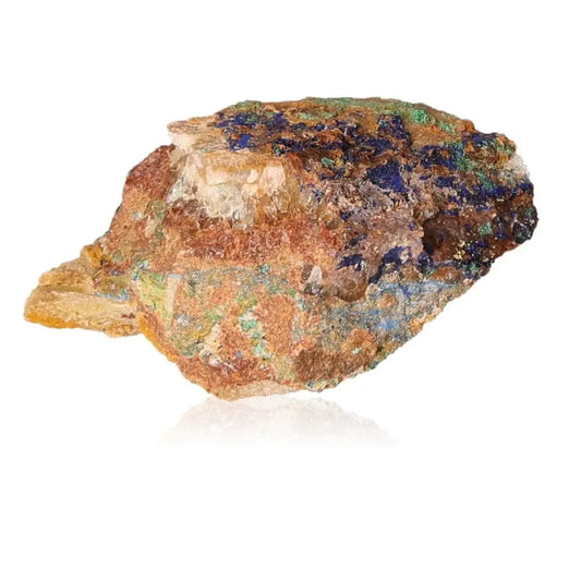 Raw azurite druzy stone showcasing vibrant blue and earthy tones, ideal for enhancing intuition and spiritual insight.