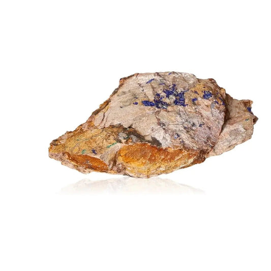 Azurite druzy stone with deep blue mineral deposits, ideal for enhancing spiritual insight and intuition development.