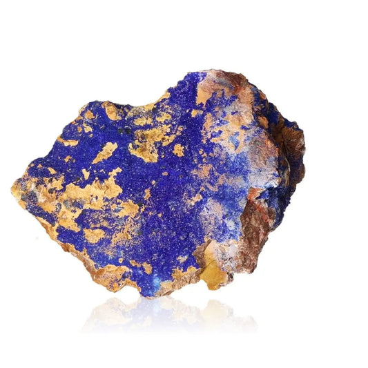 Azurite druzy with rich deep blue hues, showcasing natural copper carbonate mineral formations and vibrant color for spiritual insight enhancement.