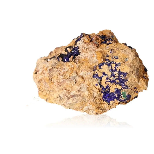 Azurite druze mineral specimen displaying deep blue crystals for enhancing intuition and spiritual insight.