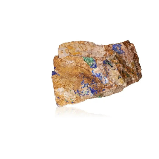Azurite druze mineral specimen showcasing vibrant blue hues on a natural stone matrix, ideal for enhancing intuition and spiritual insight.