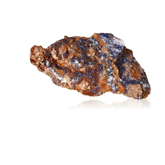 Azurite druzy mineral showcasing deep blue hues, known for enhancing intuition and promoting spiritual insight.