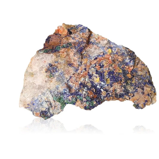 Azurite druzy stone with vibrant blue hues, enhancing intuition and spiritual insight through its metaphysical properties.