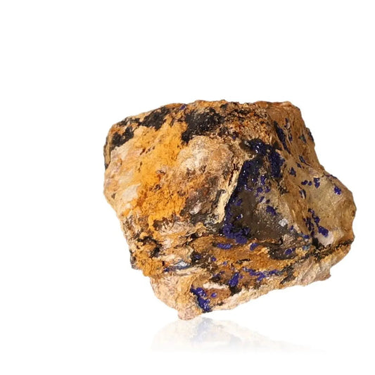 Azurite druze mineral stone with deep blue hues, showcasing its natural beauty and metaphysical properties for spiritual insight.