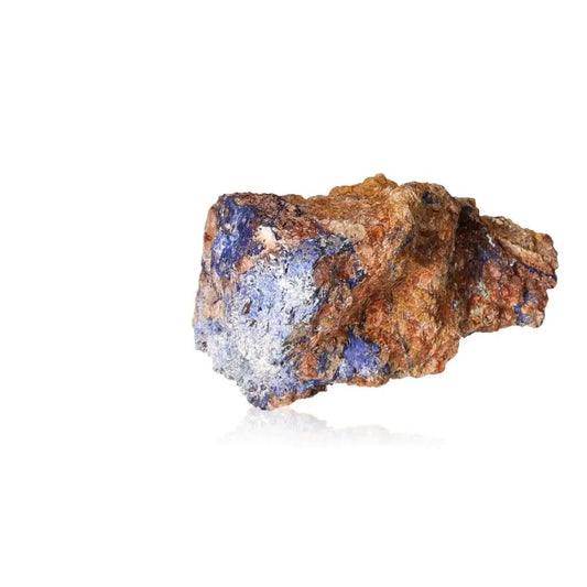 Azurite druze mineral specimen showcasing deep blue hues and rich textures, known for enhancing intuition and spiritual insight.