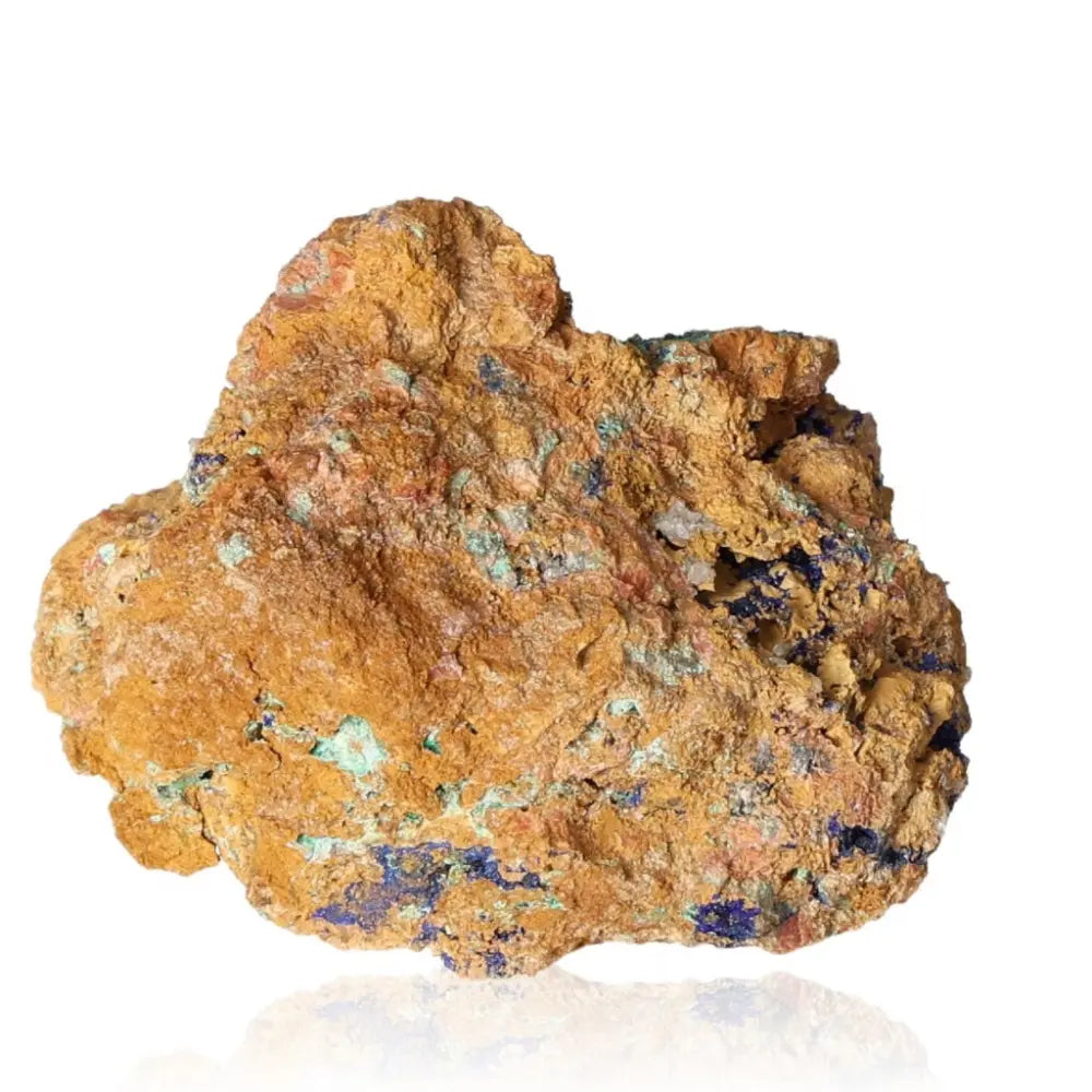 Azurite druzy crystal with deep blue hues, known for enhancing intuition and spiritual insight, promotes clarity and higher realm connection.