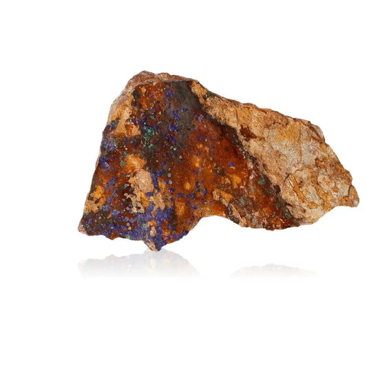 Azurite druze with deep blue hues and rich earthy texture, known for enhancing intuition and spiritual insight.