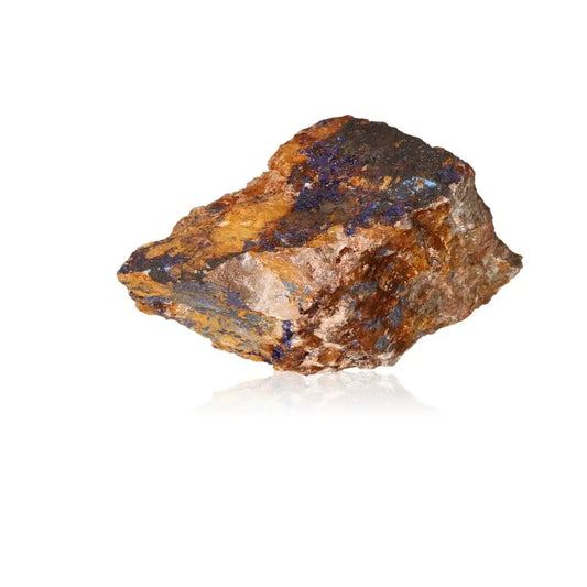 Azurite druze mineral showcasing deep blue hues and rich textures, known for enhancing spiritual insight and intuition.
