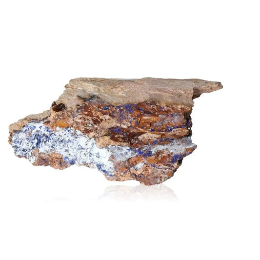 Azurite druzy mineral specimen showcasing deep blue hues for enhancing spiritual insight and intuition.