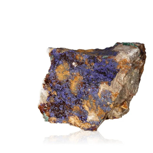 Azurite druze showcasing vivid blue hues, known for enhancing intuition and spiritual insight, ideal for metaphysical practices.