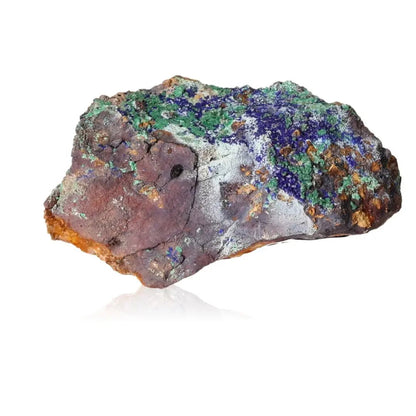 Azurite with Malachite stone showcasing deep blues and vibrant greens for intuition and insight