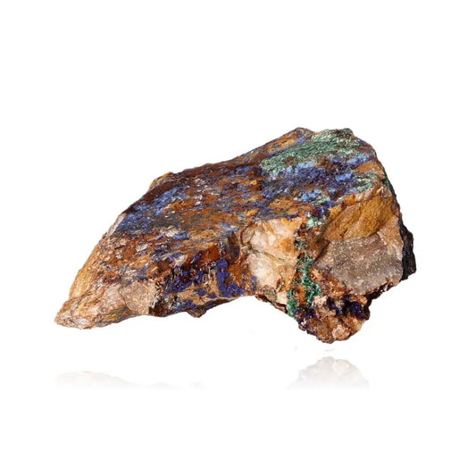 Azurite with Malachite gemstone displaying deep blue and vibrant green hues, showcasing natural artistry and ancient wisdom.