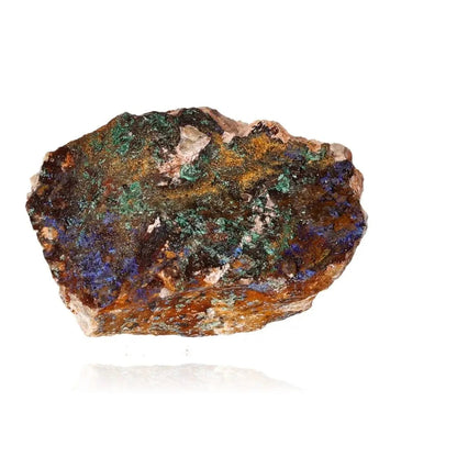 Azurite with Malachite mineral stone, showcasing deep blue and lush green hues, a perfect piece for collectors and spiritual enthusiasts.