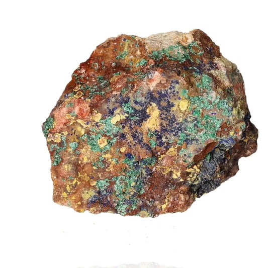 Azurite with Malachite crystal rock showcasing deep blue hues and vibrant green patterns, enhancing mental clarity and focus.