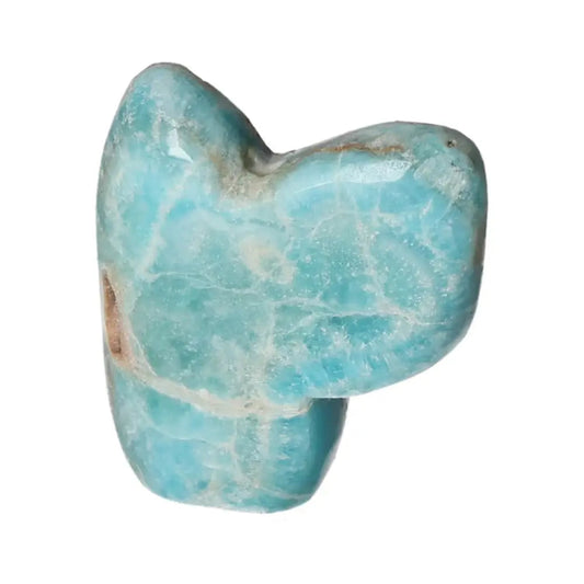 Blue Aragonite Obelisk from Pakistan with calming blue hues, perfect for communication and emotional balance in home decor.