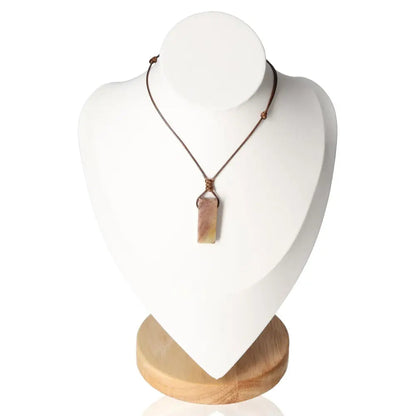 Boho Necklace Amazonite on display, highlighting its elegant design and calming Amazonite stone for tranquility and harmony.