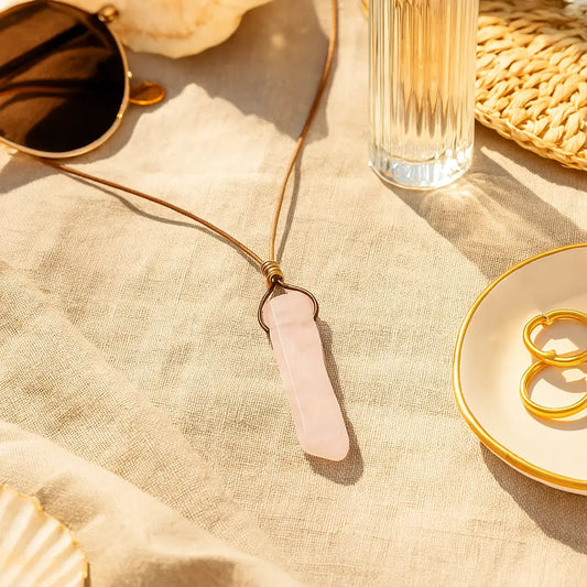 Boho Necklace Rose Quartz Sylvia Crystals Sp. z o.o.