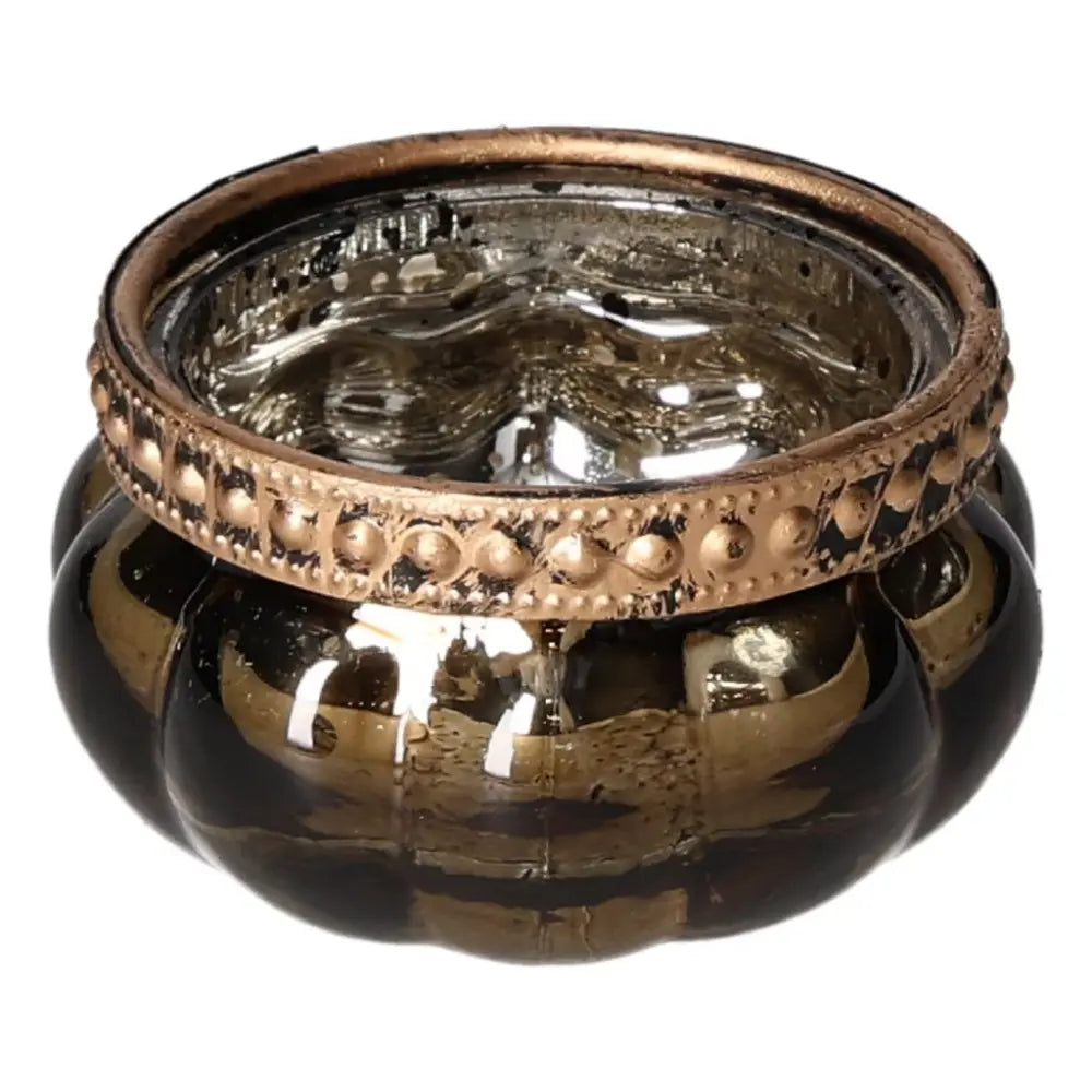 Sylvia Crystals Brown Candle Holder with embossed rim, blending spirituality, luxury, and modern design for elegant home decor.