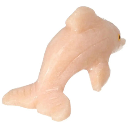 Carved Dolomite Dolphin figurine from Sylvia Crystals, crafted for decor and emotional tranquility in premium dolomite.