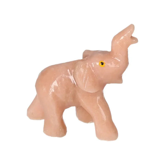 Carved Dolomite Elephant sculpture from Sylvia Crystals, symbolizing strength and wisdom, crafted for elegance and healing.