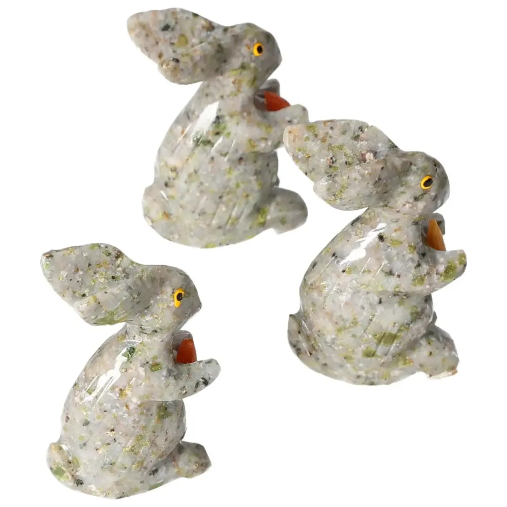 Elegant Carved Dolomite Rabbit sculpture by Sylvia Crystals, known for its calming properties and exquisite design.