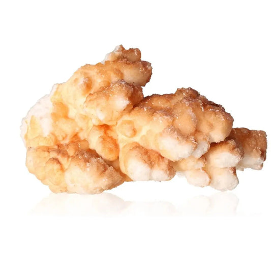 Cave Calcite Stalactite Cluster - Intricate mineral formation showcasing nature's craftsmanship in orange and white hues.