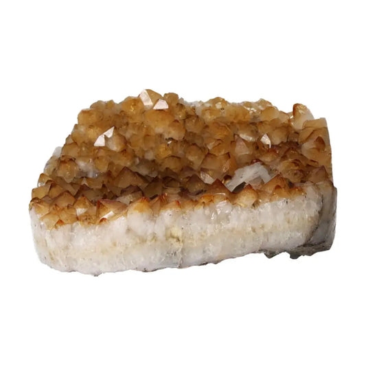 Citrine Druze with Calcite gemstone by Sylvia Crystals, showcasing luxury and spirituality in design. Elevate your crystal collection.