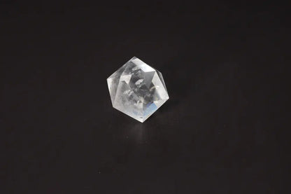 Clear Quartz Geometric Sphere 5cm, harmonizes energy, absorbs negative vibrations, purifies space, dispels unpleasant thoughts.