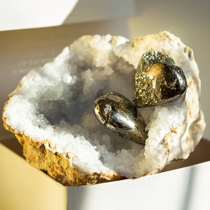 Valentines Pyrite and Quartz Geode Box