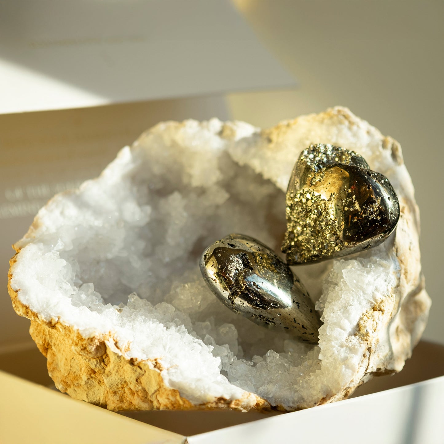 Valentines Pyrite and Quartz Geode Box