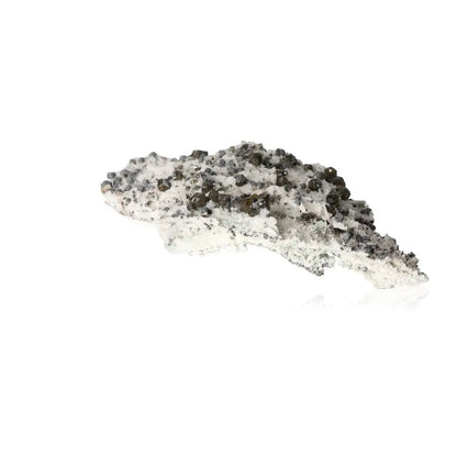 Epidote stone with vibrant green hues symbolizing growth and positivity on white background.