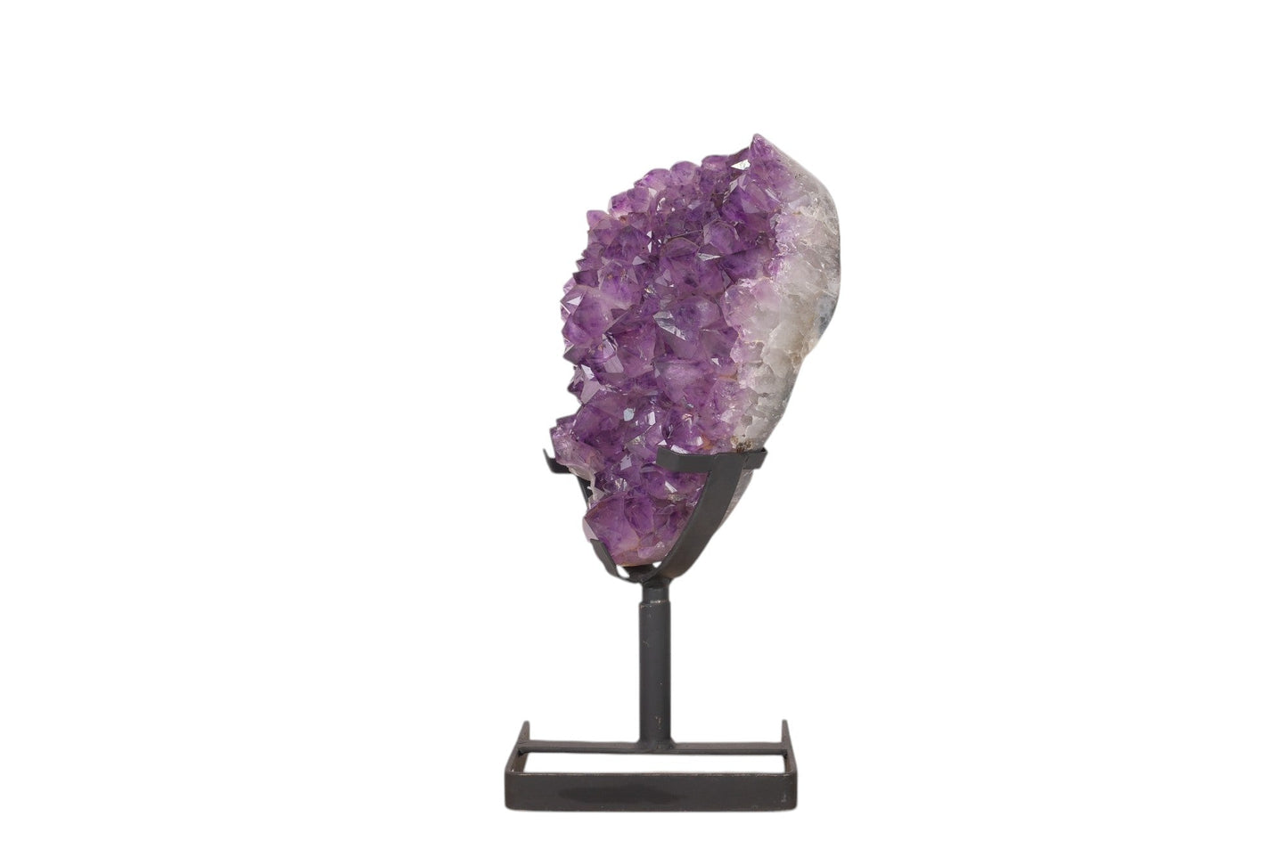 Large Polished Amethyst Druze on Metal Stand