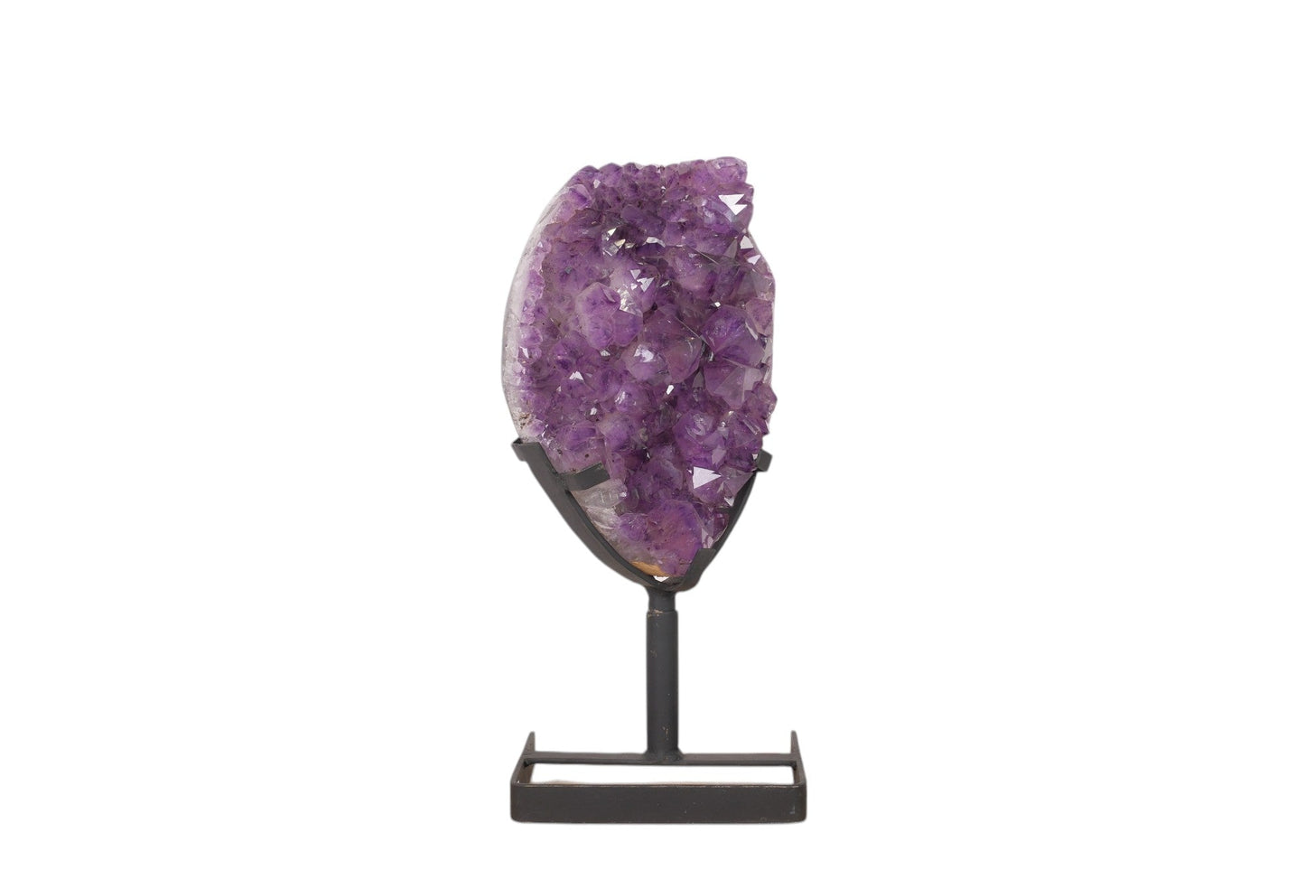 Large Polished Amethyst Druze on Metal Stand