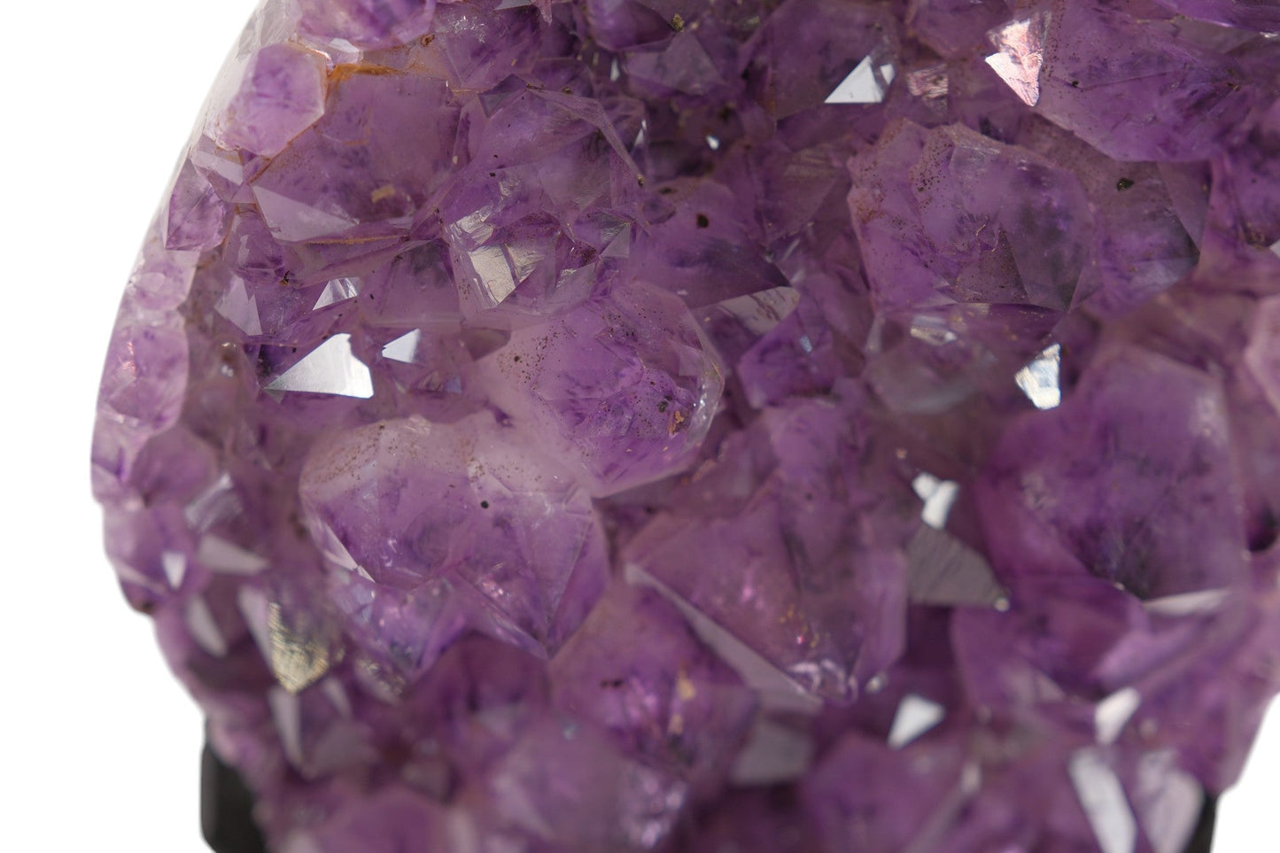 Large Polished Amethyst Druze on Metal Stand