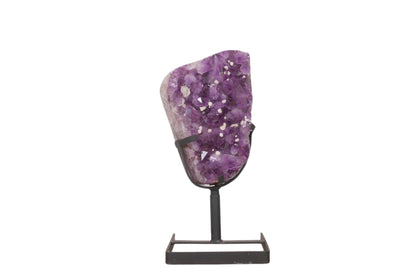 Large Polished Amethyst Druze on Metal Stand