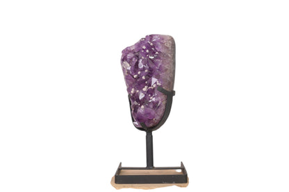 Large Polished Amethyst Druze on Metal Stand