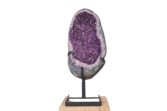 Amethyst Geode on Metal Stand