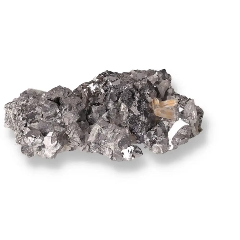 Galena and Quartz Druze showcasing shiny metallic textures and sparkling crystal formations, perfect for mineral collectors.