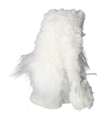 Elegant white textile gnome from Sylvia Crystals, showcasing luxury and sophistication for a stylish home accent.