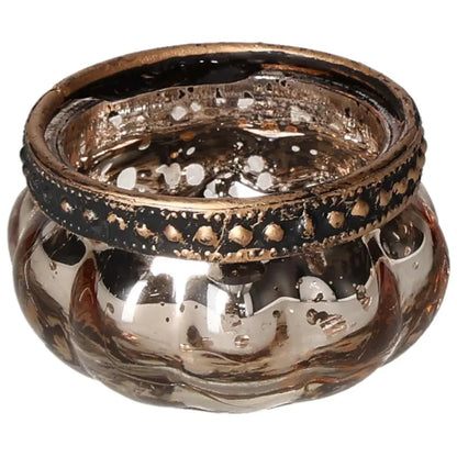 Elegant Sylvia Crystals Gold Candle Holder with ornate design, reflecting luxury and serenity in a premium decor accessory.