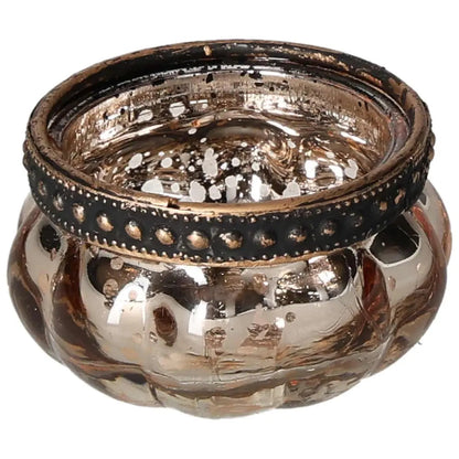 Elegant Sylvia Crystals gold candle holder with intricate design, embodying luxury and serenity in a sophisticated accessory.