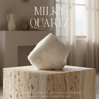 Punta di quarzo lattiginoso levigato