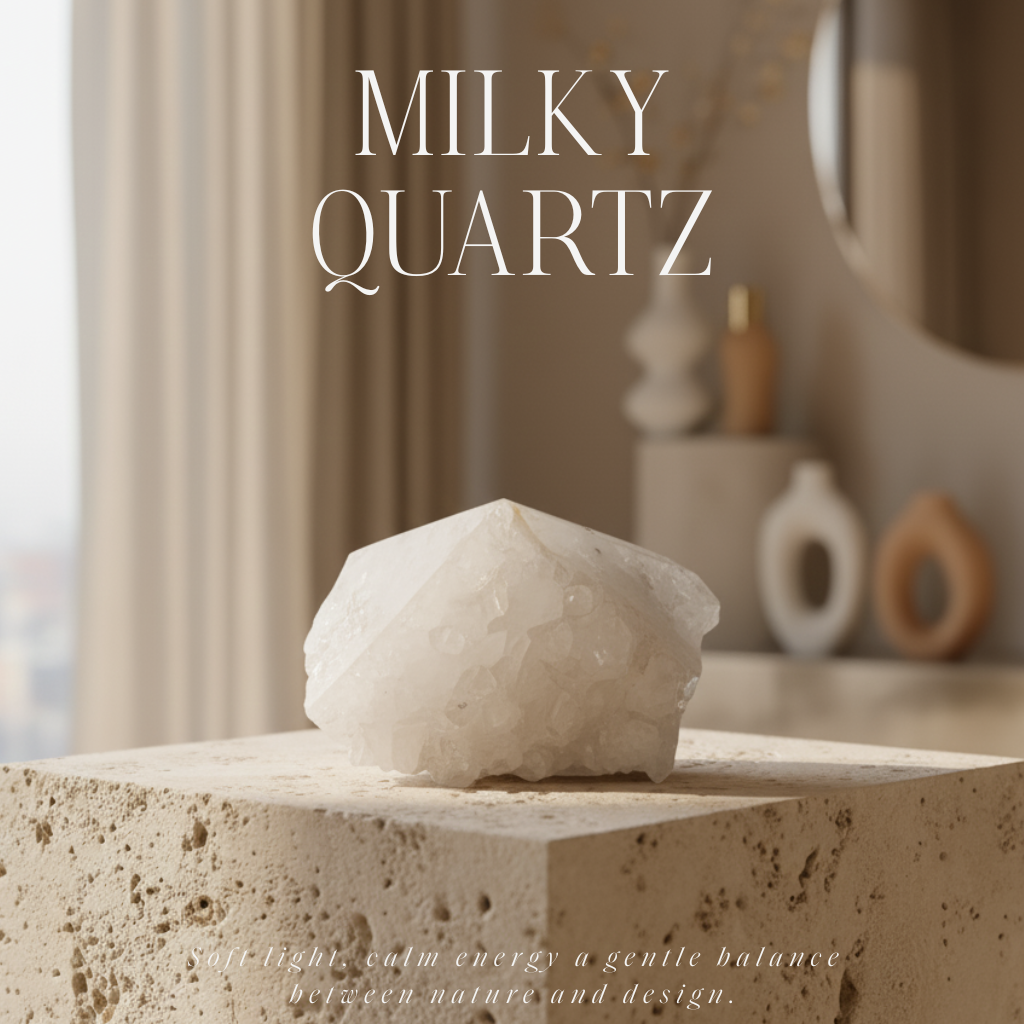 Punta di quarzo lattiginoso levigato