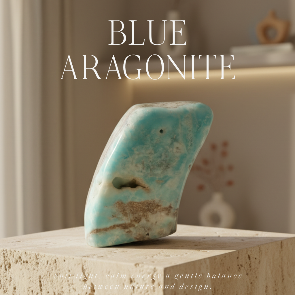 Obélisque en Aragonite Bleue